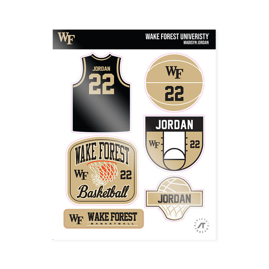 Wake Forest - NCAA Women's Basketball : Madisyn Jordan - Sticker Sheet-0