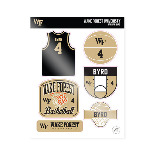 Wake Forest - NCAA Women's Basketball : Ramiyah Byrd - Sticker Sheet-0