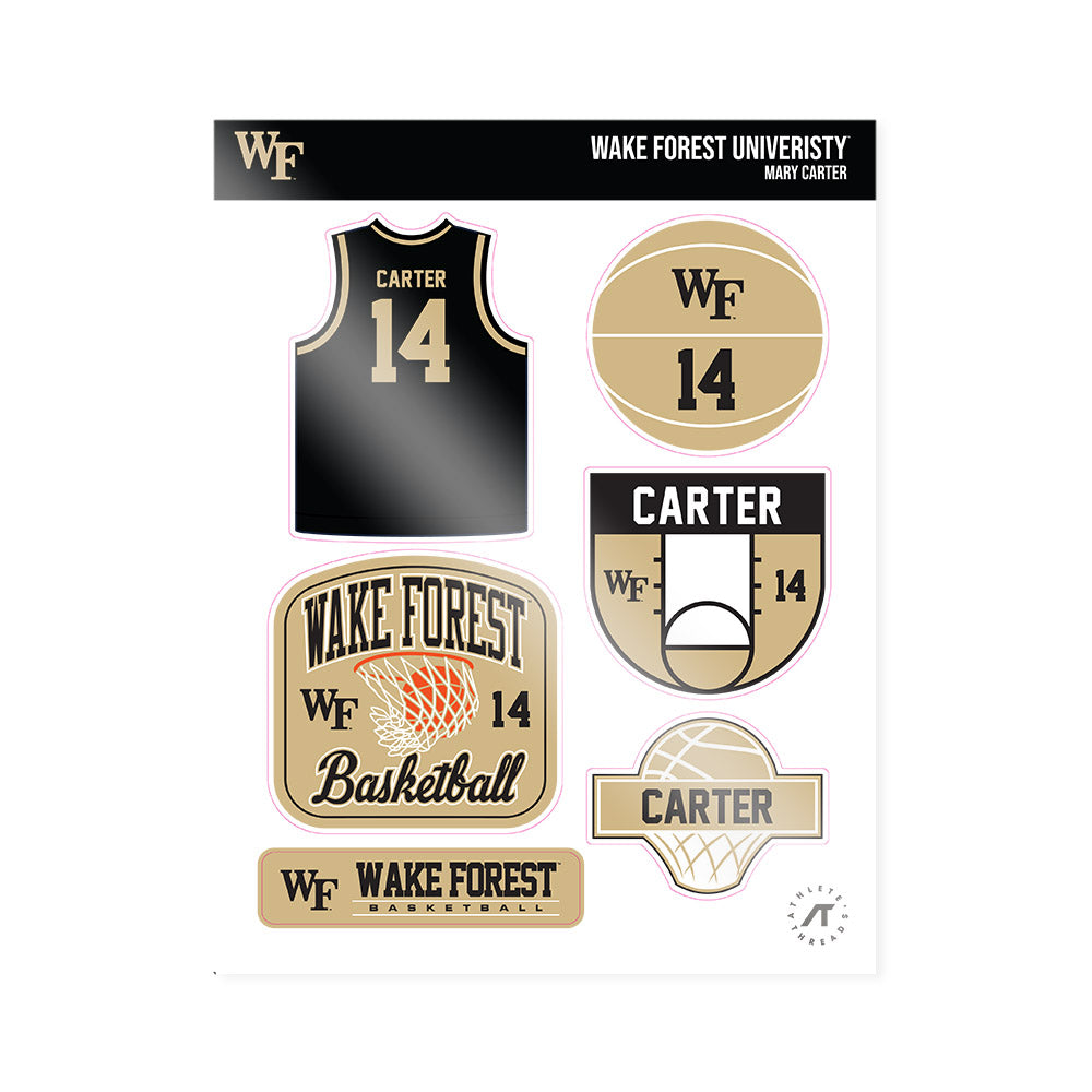 Wake Forest - NCAA Women's Basketball : Mary Carter - Sticker Sheet-0