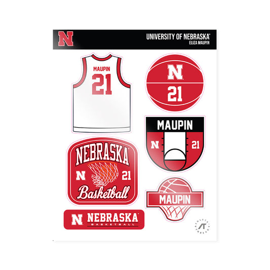 Nebraska - NCAA Women's Basketball : Eliza Maupin - Sticker Sheet-0