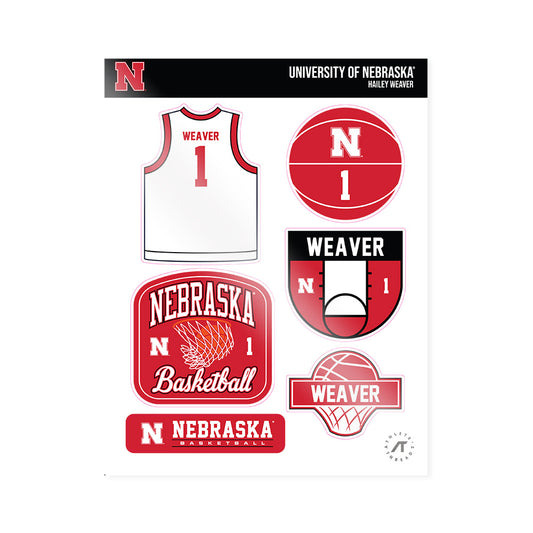 Nebraska - NCAA Women's Basketball : Hailey Weaver - Sticker Sheet-0