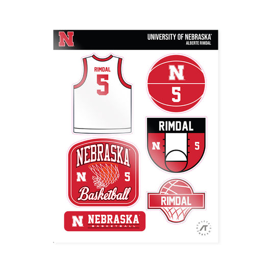 Nebraska - NCAA Women's Basketball : Alberte Rimdal - Sticker Sheet-0