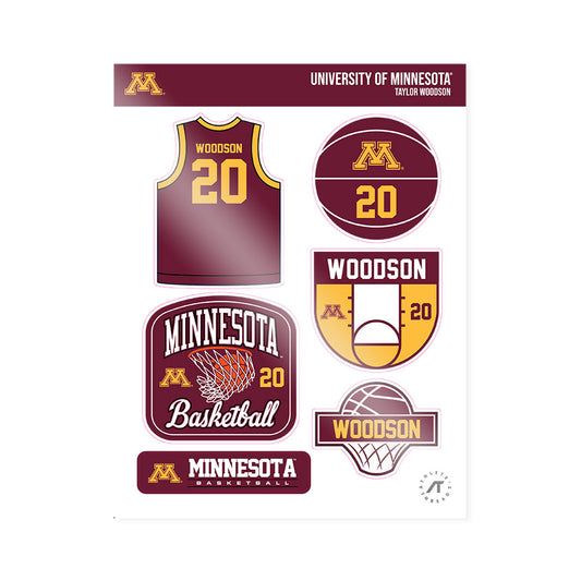 Minnesota - NCAA Women's Basketball : Taylor Woodson - Sticker Sheet-0