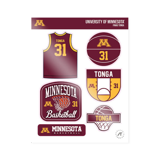 Minnesota - NCAA Women's Basketball : Finau Tonga - Sticker Sheet-0