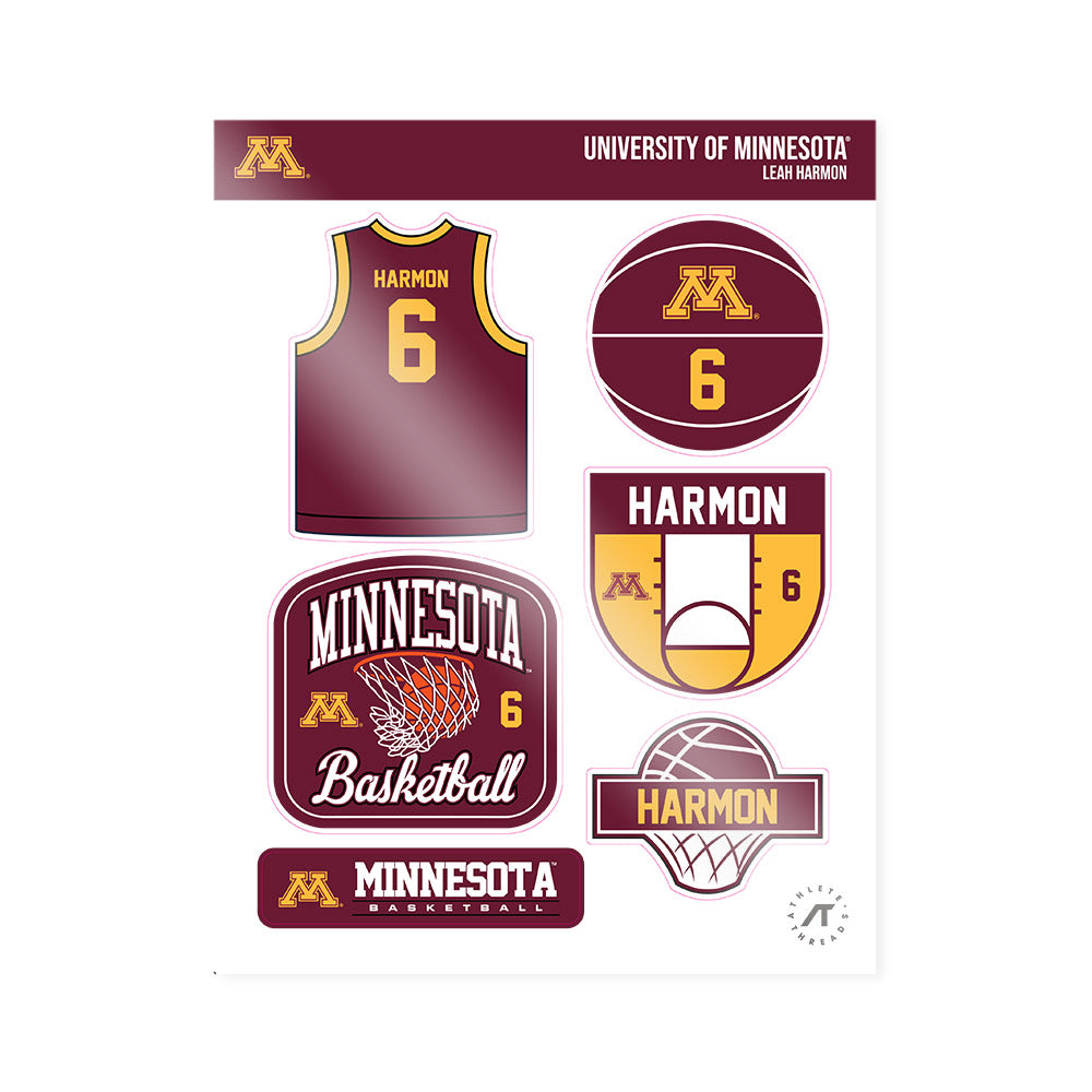 Minnesota - NCAA Women's Basketball : Leah Harmon - Sticker Sheet-0