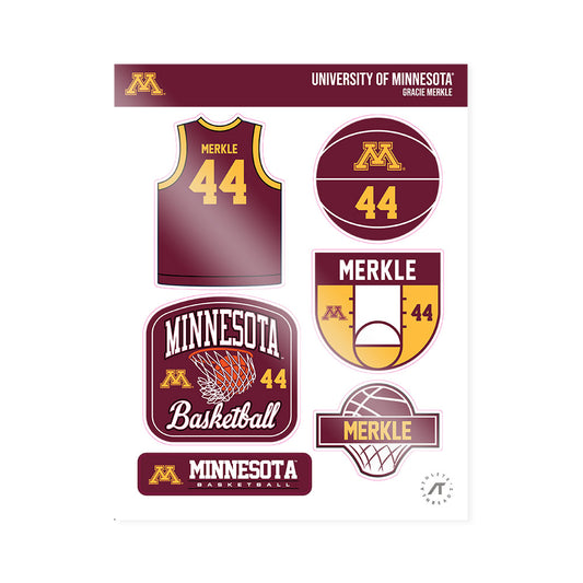 Minnesota - NCAA Women's Basketball : Gracie Merkle - Sticker Sheet-0