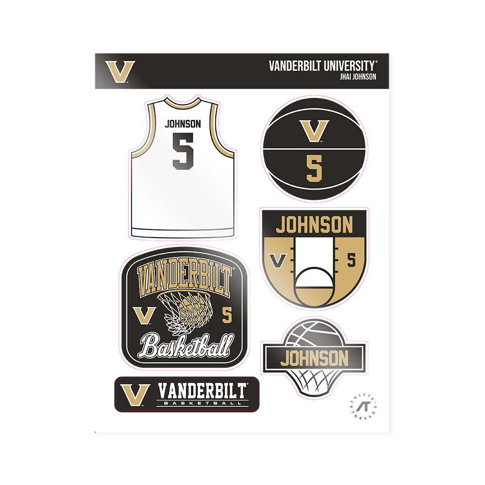 Vanderbilt - NCAA Women's Basketball : Jhai Johnson - Sticker Sheet-0