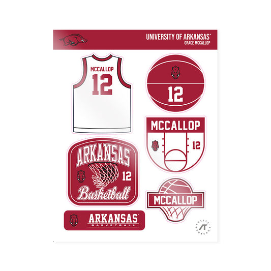 Arkansas - NCAA Women's Basketball : Grace McCallop - Sticker Sheet-0