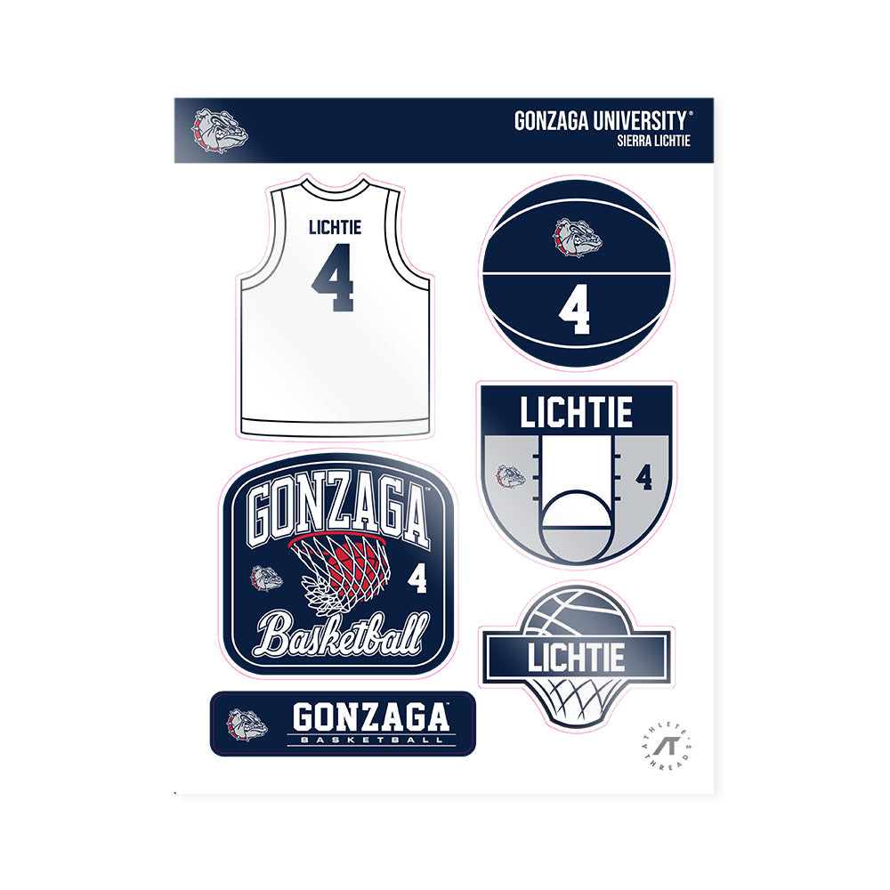 Gonzaga - NCAA Women's Basketball : Sierra Lichtie - Sticker Sheet-0