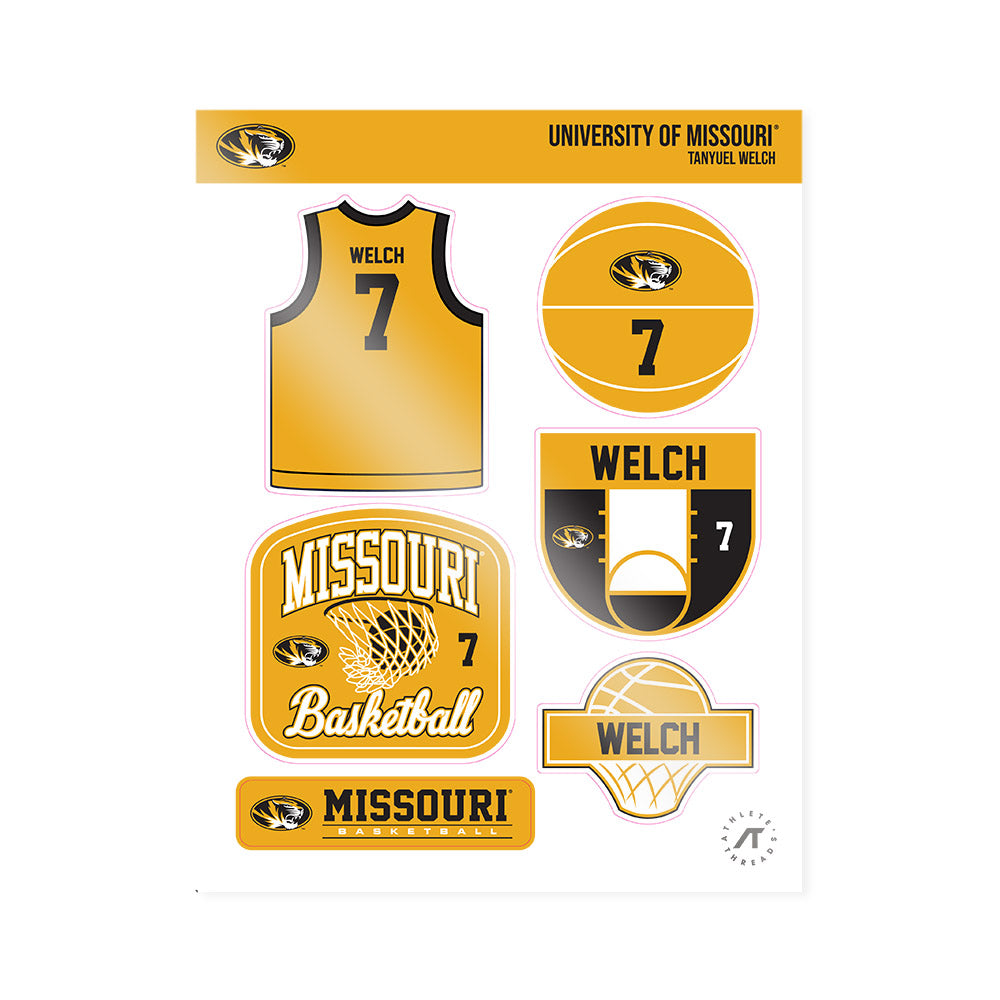 Missouri - NCAA Women's Basketball : Tanyuel Welch - Sticker Sheet-0