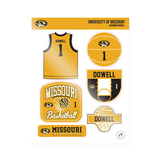Missouri - NCAA Women's Basketball : Shannon Dowell - Sticker Sheet-0