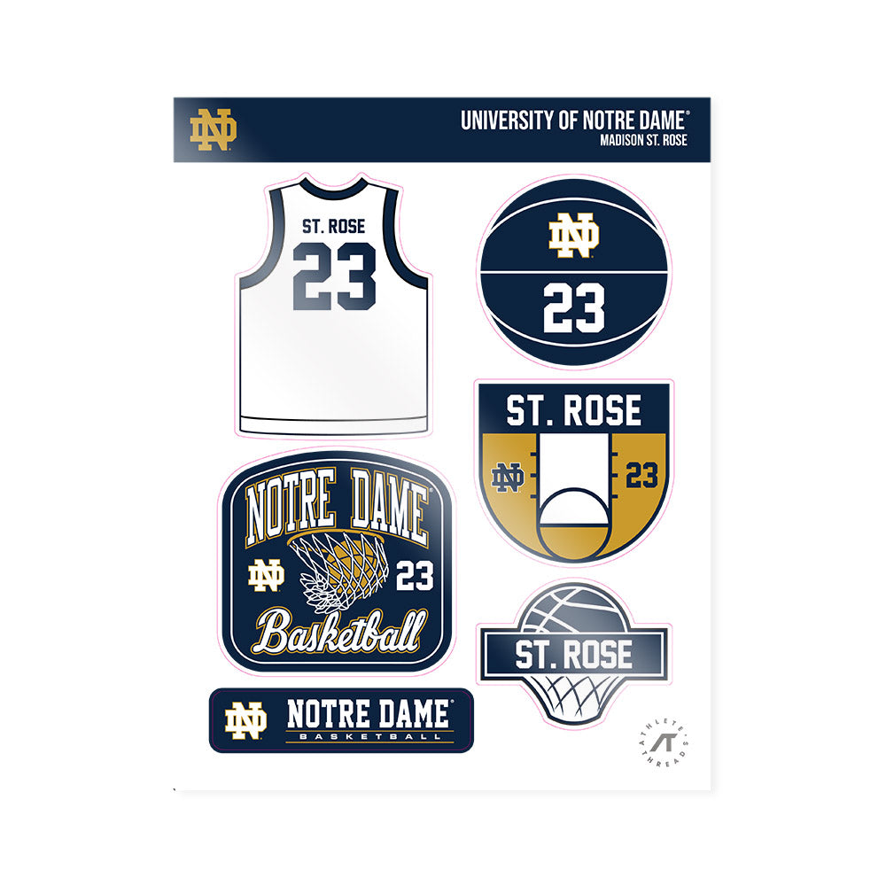 Notre Dame - NCAA Women's Basketball : Madison St. Rose - Sticker Sheet-0