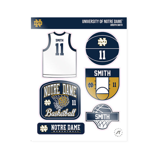 Notre Dame - NCAA Women's Basketball : Jordyn Smith - Sticker Sheet-0