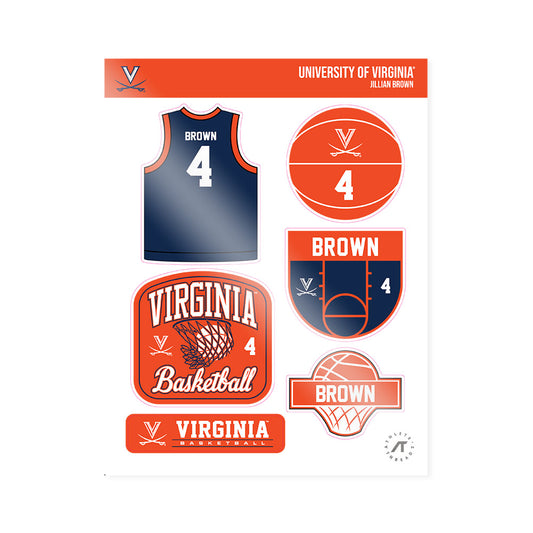 Virginia - NCAA Women's Basketball : Jillian Brown - Sticker Sheet-0