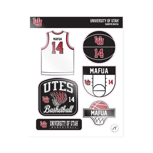 Utah - NCAA Women's Basketball : Kamryn Mafua - Sticker Sheet-0