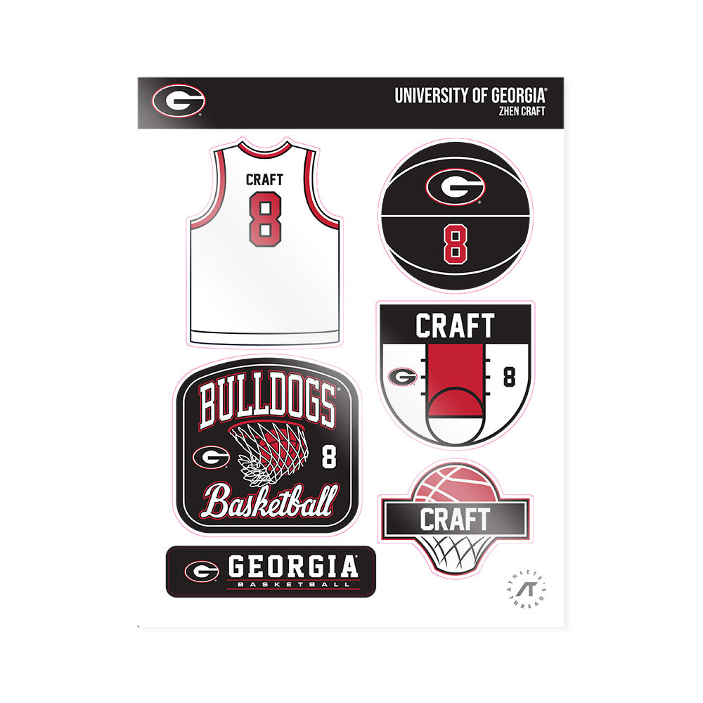 Georgia - NCAA Women's Basketball : Zhen Craft - Sticker Sheet-0