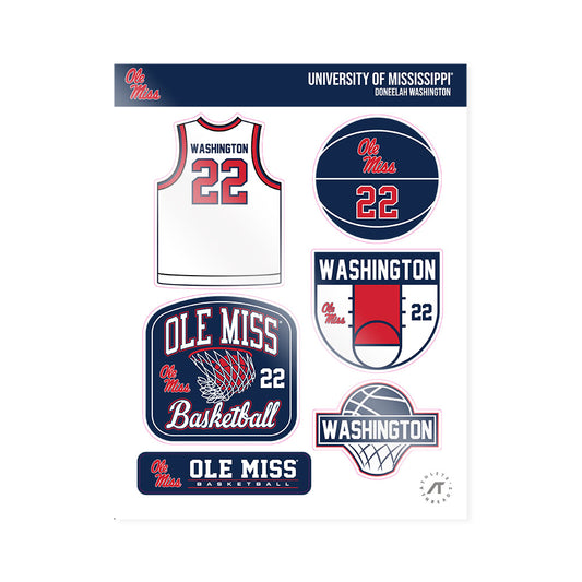 Ole Miss - NCAA Women's Basketball : Doneelah Washington - Sticker Sheet-0