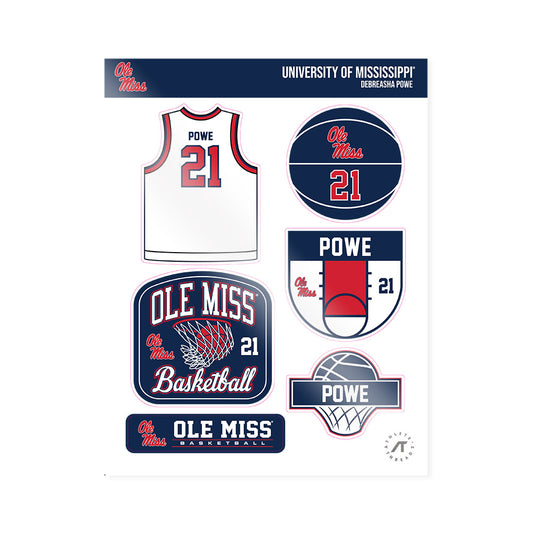 Ole Miss - NCAA Women's Basketball : Debreasha Powe - Sticker Sheet-0