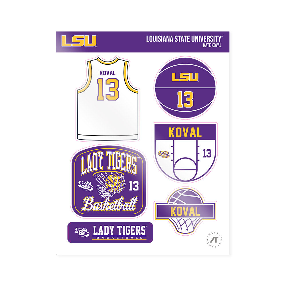 LSU - NCAA Women's Basketball : Kate Koval - Sticker Sheet-0