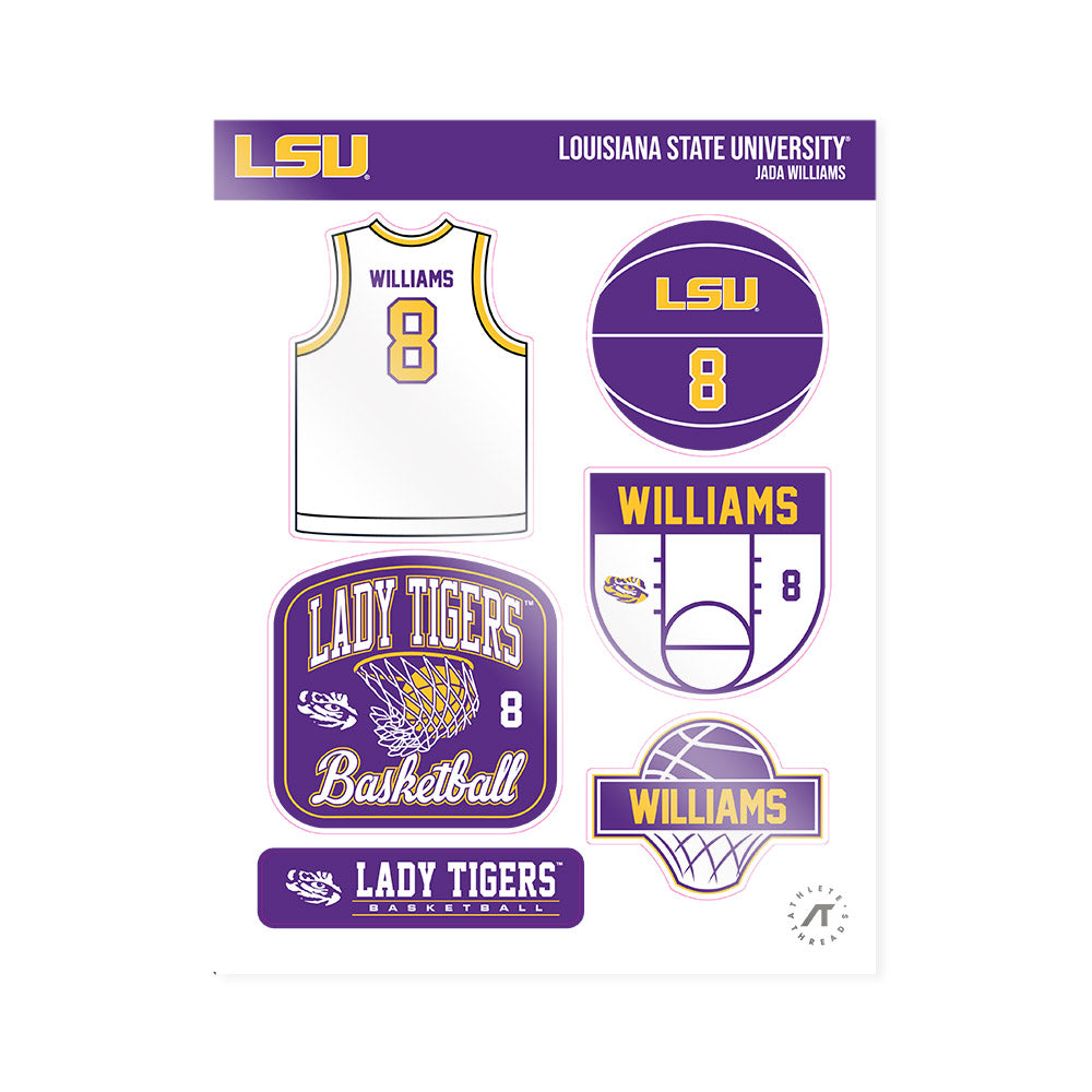 LSU - NCAA Women's Basketball : Jada Williams - Sticker Sheet-0