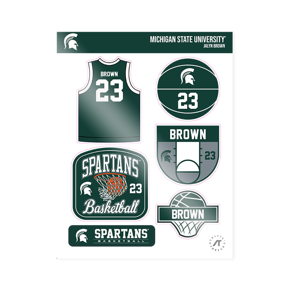 Michigan State - NCAA Women's Basketball : Jalyn Brown - Sticker Sheet-0