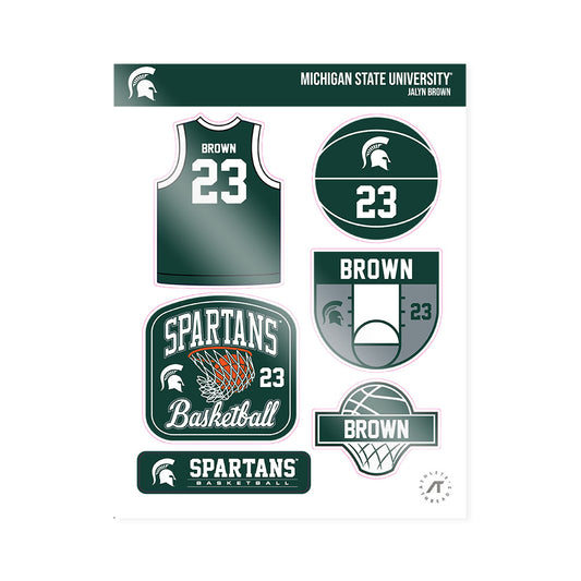 Michigan State - NCAA Women's Basketball : Jalyn Brown - Sticker Sheet-0