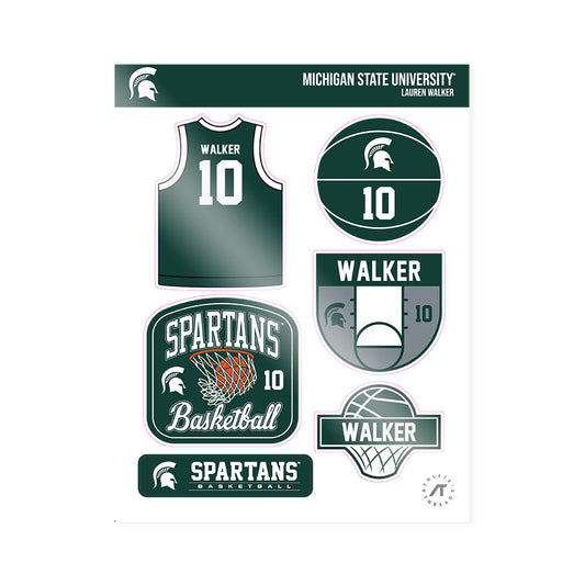 Michigan State - NCAA Women's Basketball : Lauren Walker - Sticker Sheet-0