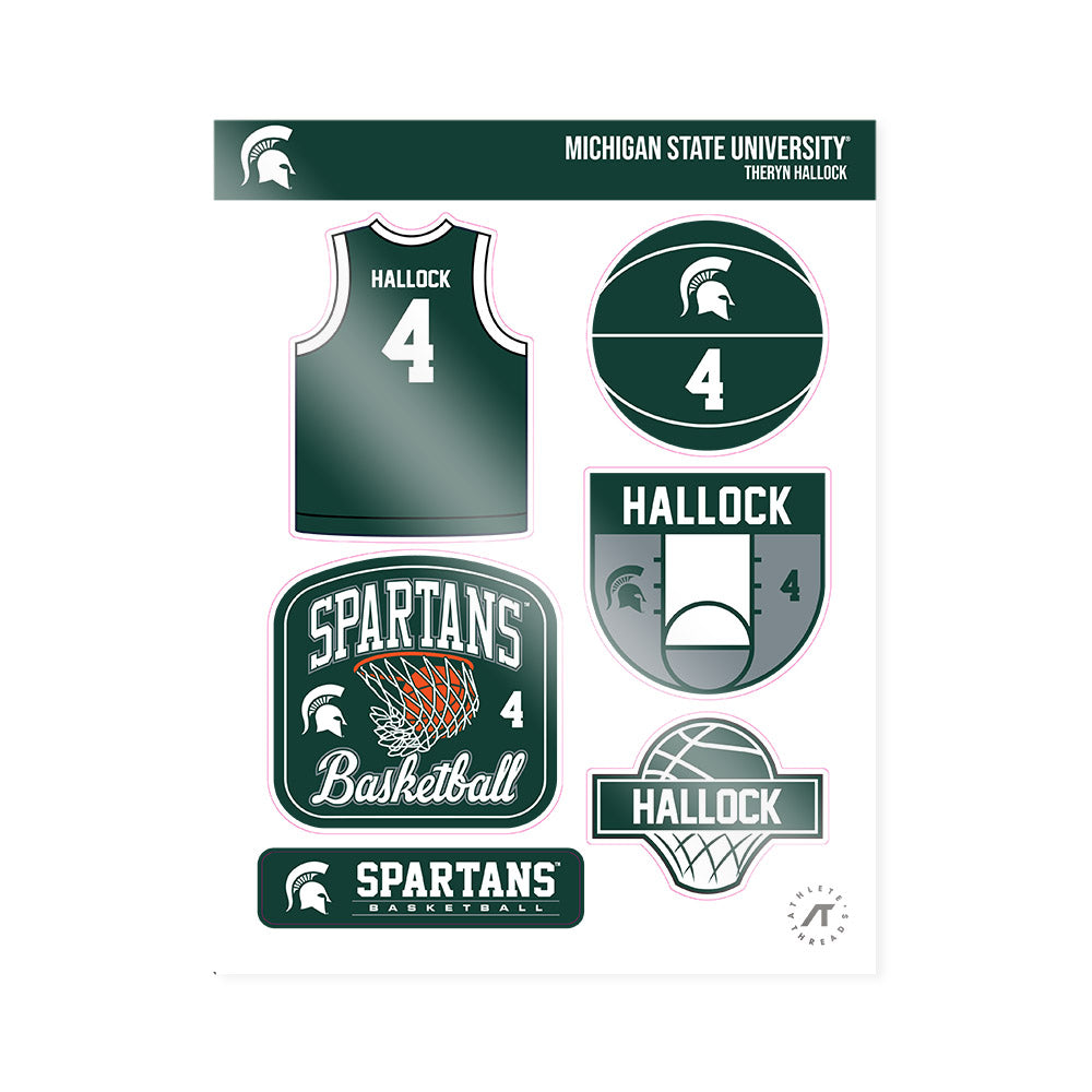 Michigan State - NCAA Women's Basketball : Theryn Hallock - Sticker Sheet-0