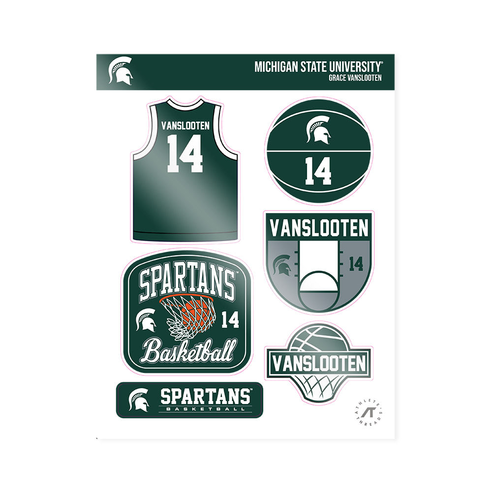 Michigan State - NCAA Women's Basketball : Grace VanSlooten - Sticker Sheet-0