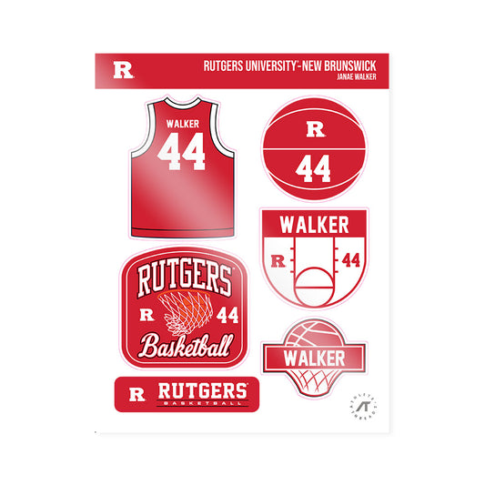 Rutgers - NCAA Women's Basketball : Janae Walker - Sticker Sheet-0
