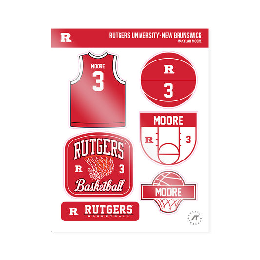 Rutgers - NCAA Women's Basketball : Makylah Moore - Sticker Sheet-0