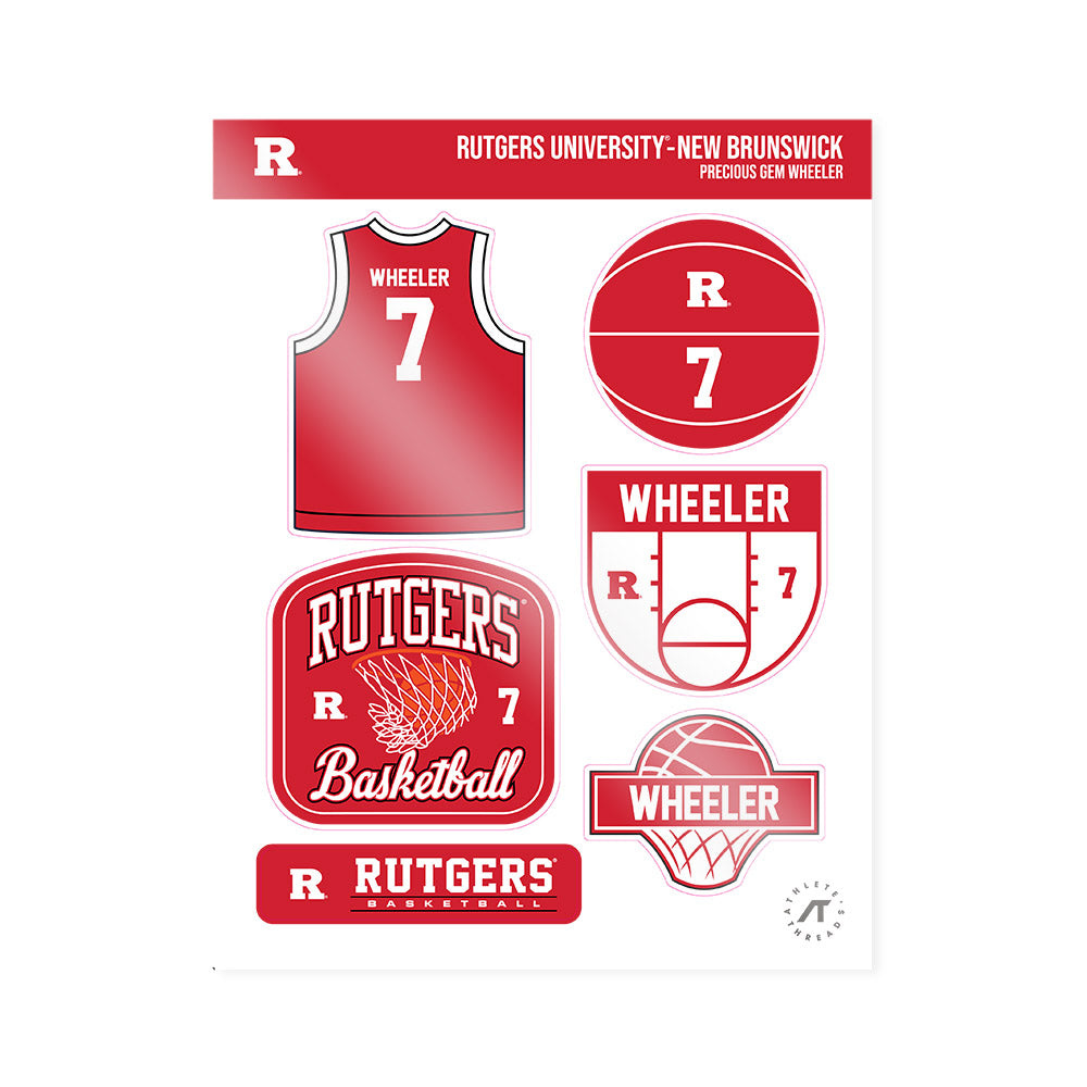 Rutgers - NCAA Women's Basketball : Precious Gem Wheeler - Sticker Sheet-0