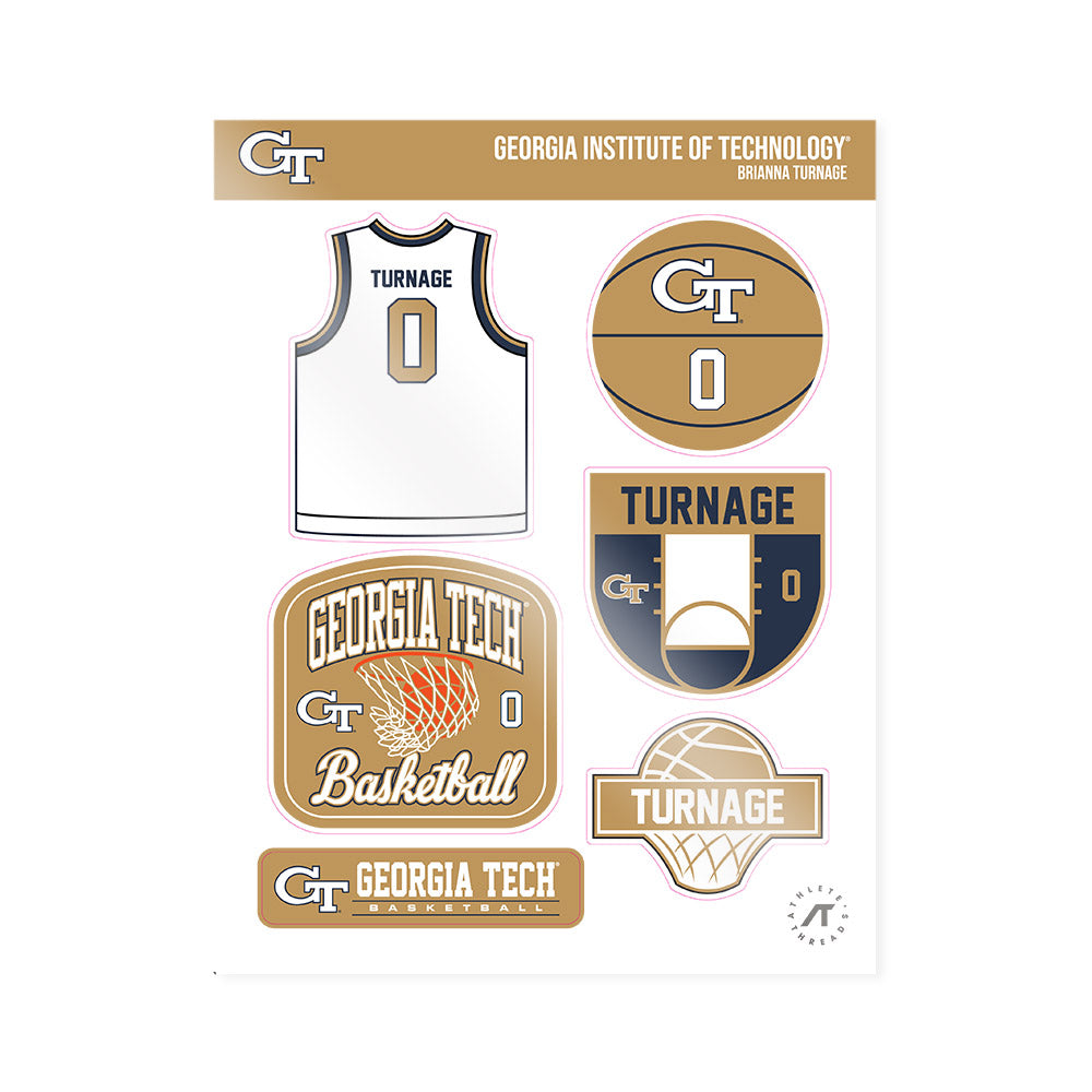 Georgia Tech - NCAA Women's Basketball : Brianna Turnage - Sticker Sheet-0