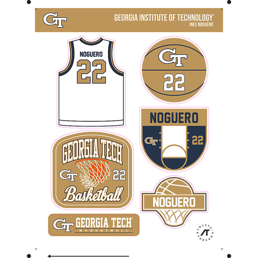 Georgia Tech - NCAA Women's Basketball : Ines Noguero - Sticker Sheet-0