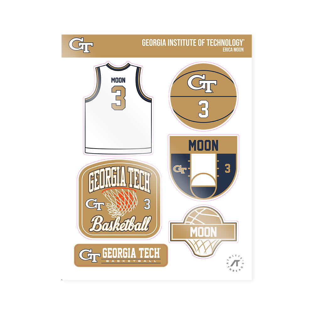 Georgia Tech - NCAA Women's Basketball : Erica Moon - Sticker Sheet-0