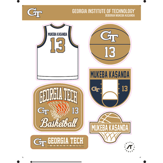 Georgia Tech - NCAA Women's Basketball : Deborah Mukeba Kasanda - Sticker Sheet-0