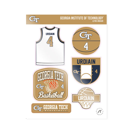 Georgia Tech - NCAA Women's Basketball : Leyre Urdiain - Sticker Sheet-0