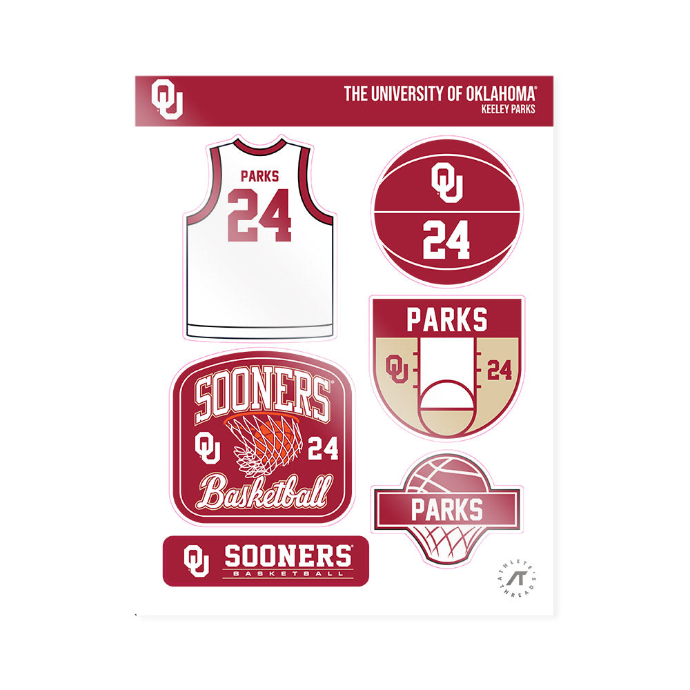 Oklahoma - NCAA Women's Basketball : Keeley Parks - Sticker Sheet-0