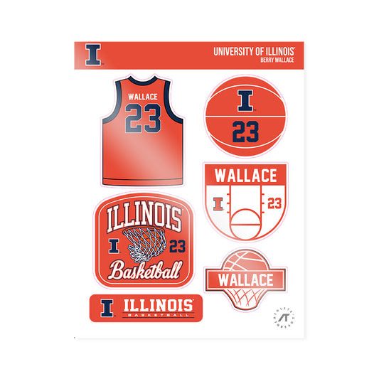 Illinois - NCAA Women's Basketball : Berry Wallace - Sticker Sheet-0