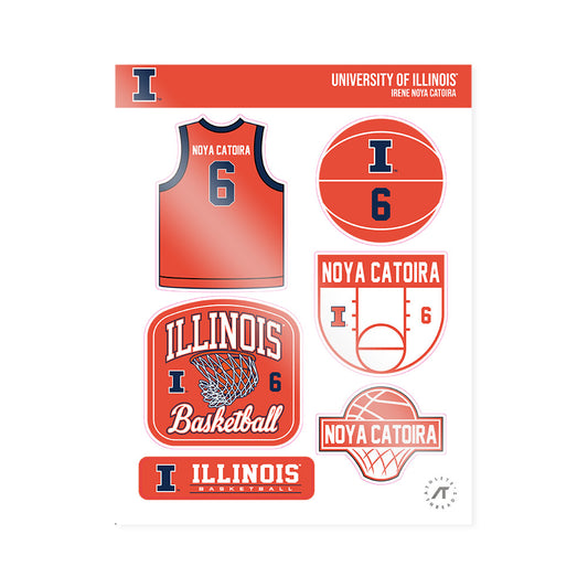 Illinois - NCAA Women's Basketball : Irene Noya Catoira - Sticker Sheet-0