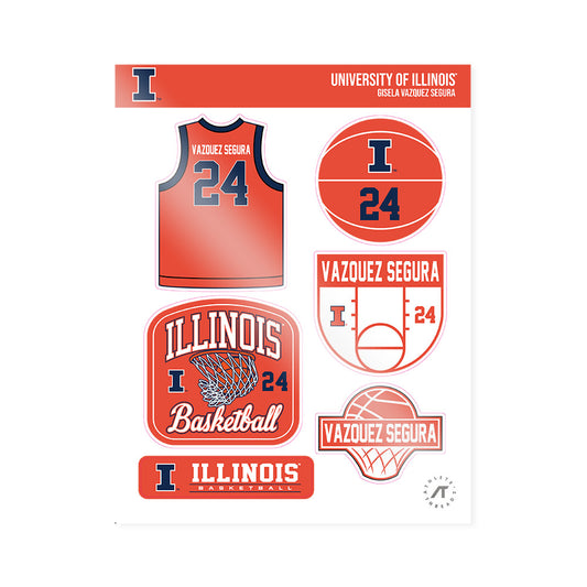 Illinois - NCAA Women's Basketball : Gisela Vazquez Segura - Sticker Sheet-0