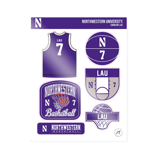 Northwestern - NCAA Women's Basketball : Caroline Lau - Sticker Sheet-0