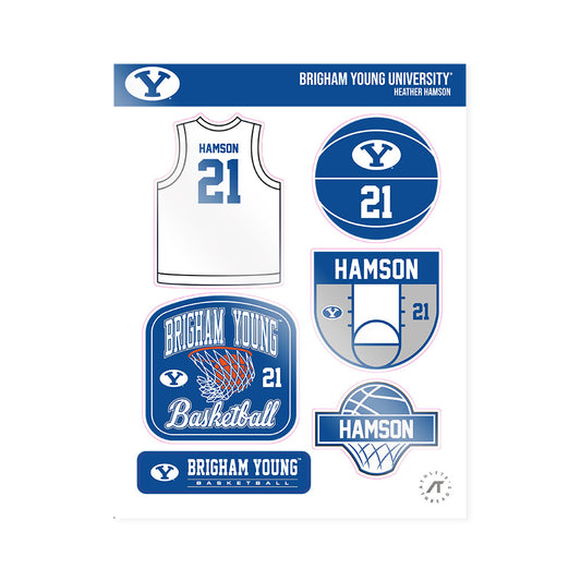 BYU - NCAA Women's Basketball : Heather Hamson - Sticker Sheet-0