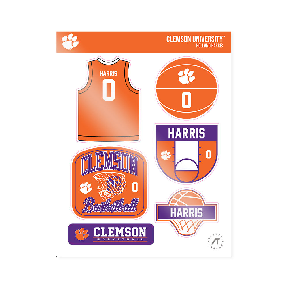 Clemson - NCAA Women's Basketball : Holland Harris - Sticker Sheet-0