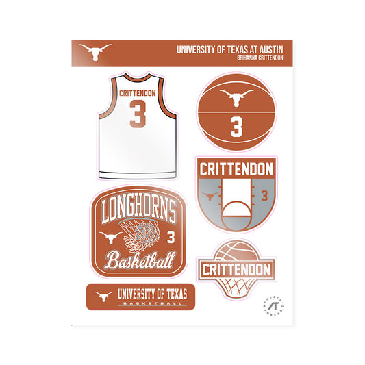 Texas - NCAA Women's Basketball : Brihanna Crittendon - Sticker Sheet-0