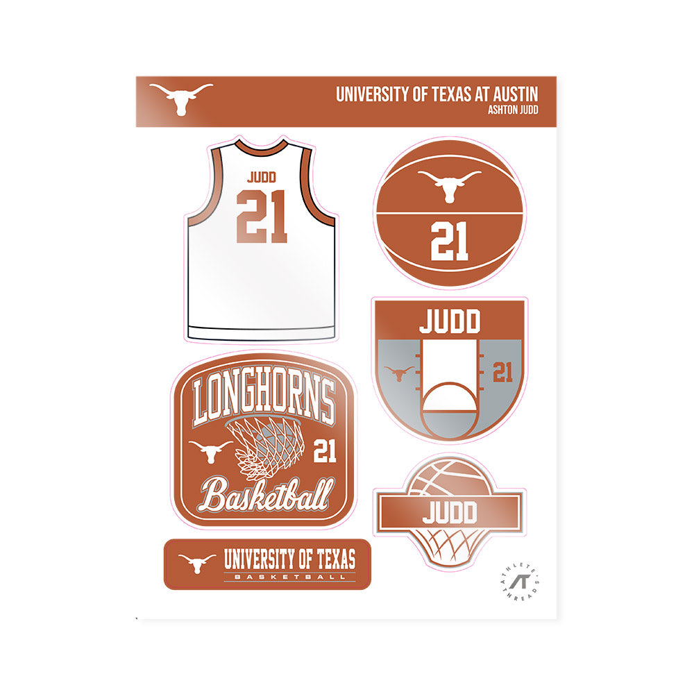 Texas - NCAA Women's Basketball : Ashton Judd - Sticker Sheet-0
