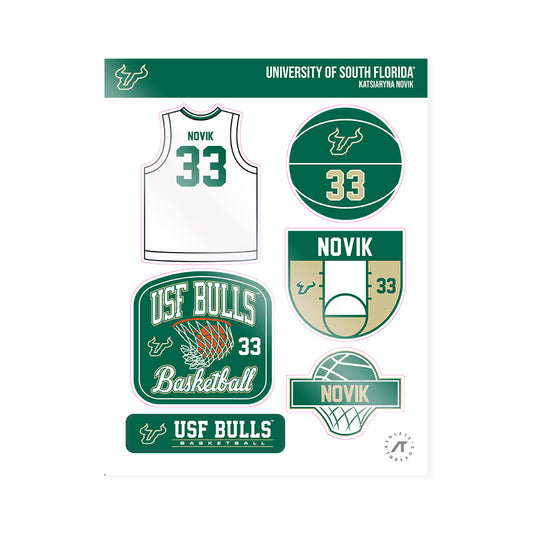 USF - NCAA Women's Basketball : Katsiaryna Novik - Sticker Sheet-0