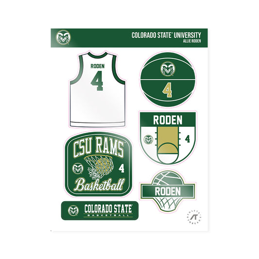 Colorado State - NCAA Women's Basketball : Allie Roden - Sticker Sheet-0
