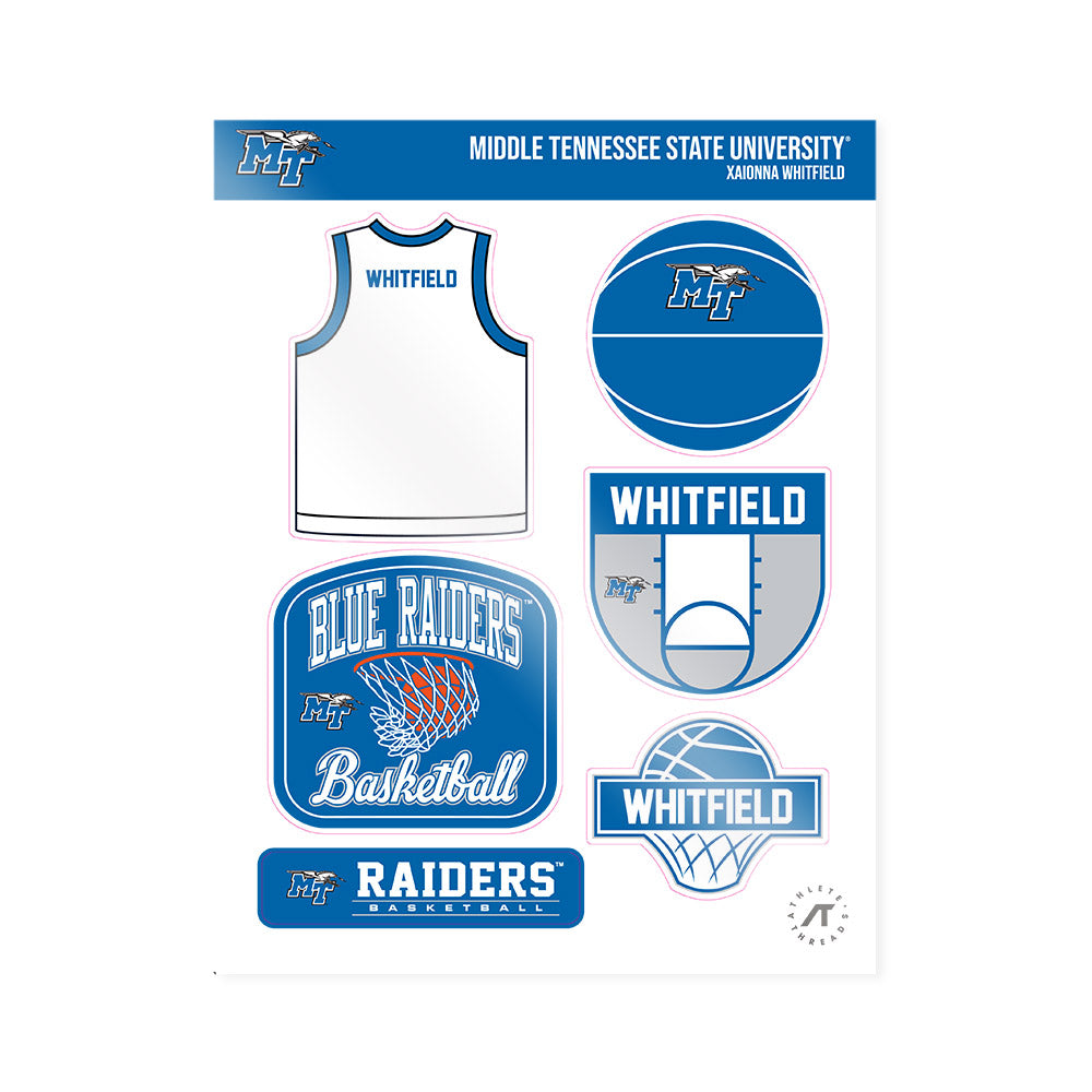 MTSU - NCAA Women's Basketball : Xaionna Whitfield - Sticker Sheet-0