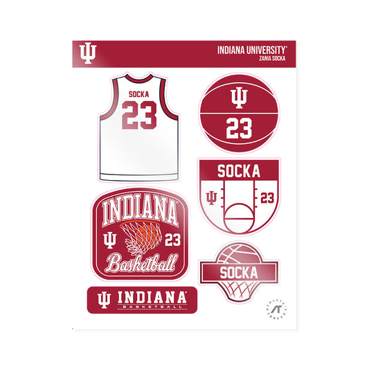 Indiana - NCAA Women's Basketball : Zania Socka - Sticker Sheet-0